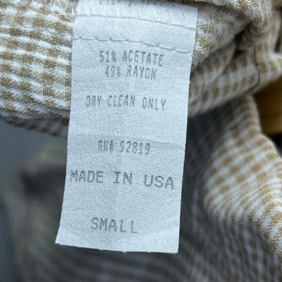 Vintage REXX Gingham Checkered Short Sleeve Blouse Collared Tie Front Top - Picture 11 of 11